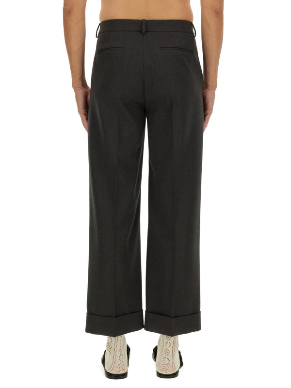 Grain De Poudre Pants Charcoal Virgin Wool Trousers
