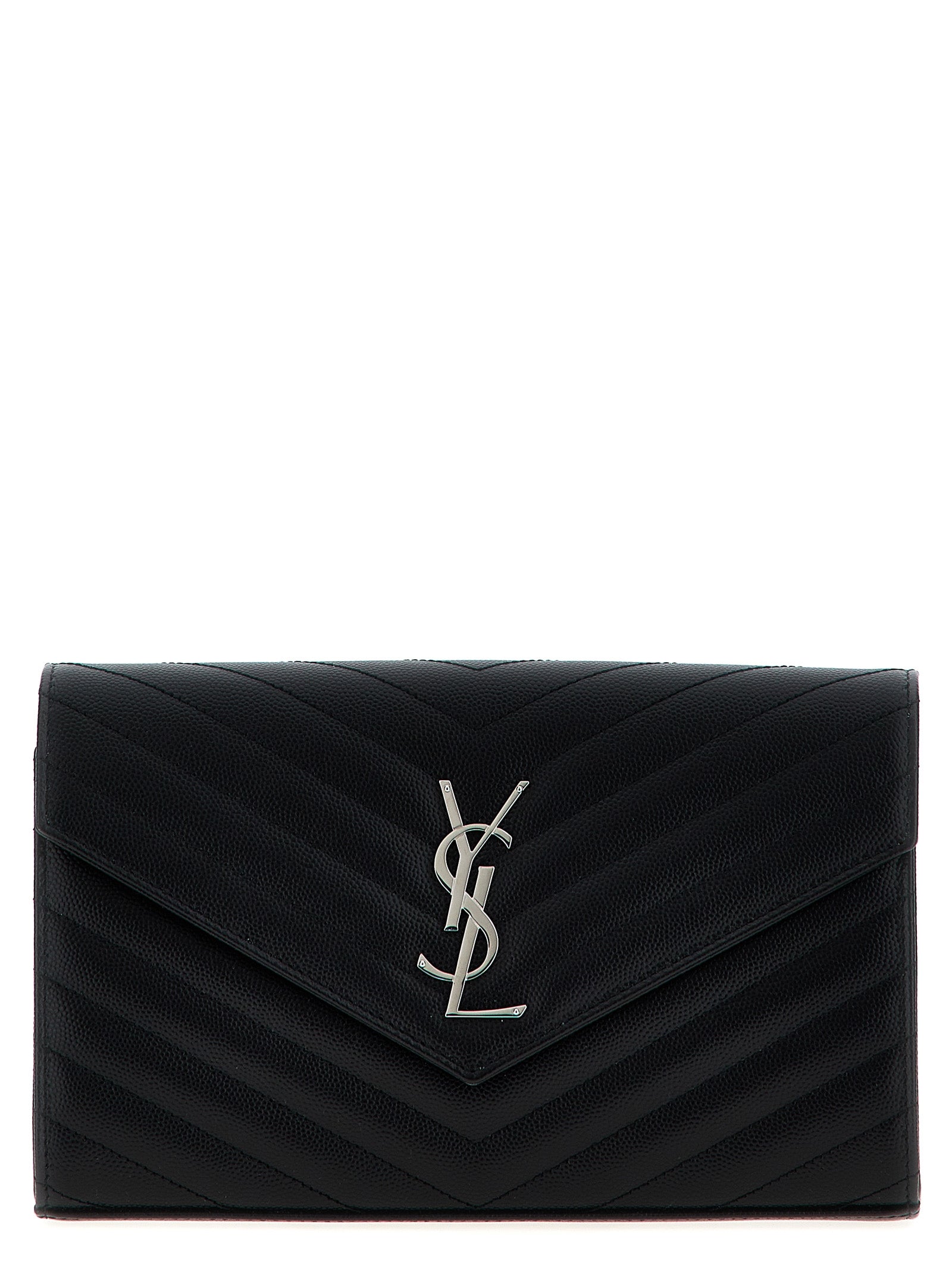 Saint Laurent 100% Calfskin Leather clutch in black