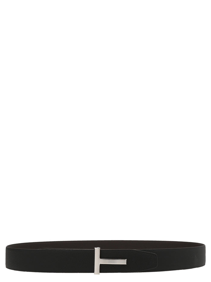 Tom Ford 100% calf leather belt in black — view 2