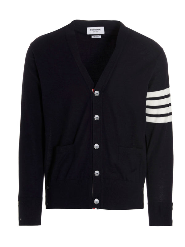 Thom Browne 100% Merino wool cardigan in navy