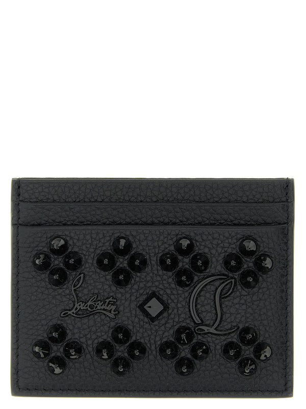 Christian Louboutin 100% calf leather card case in black