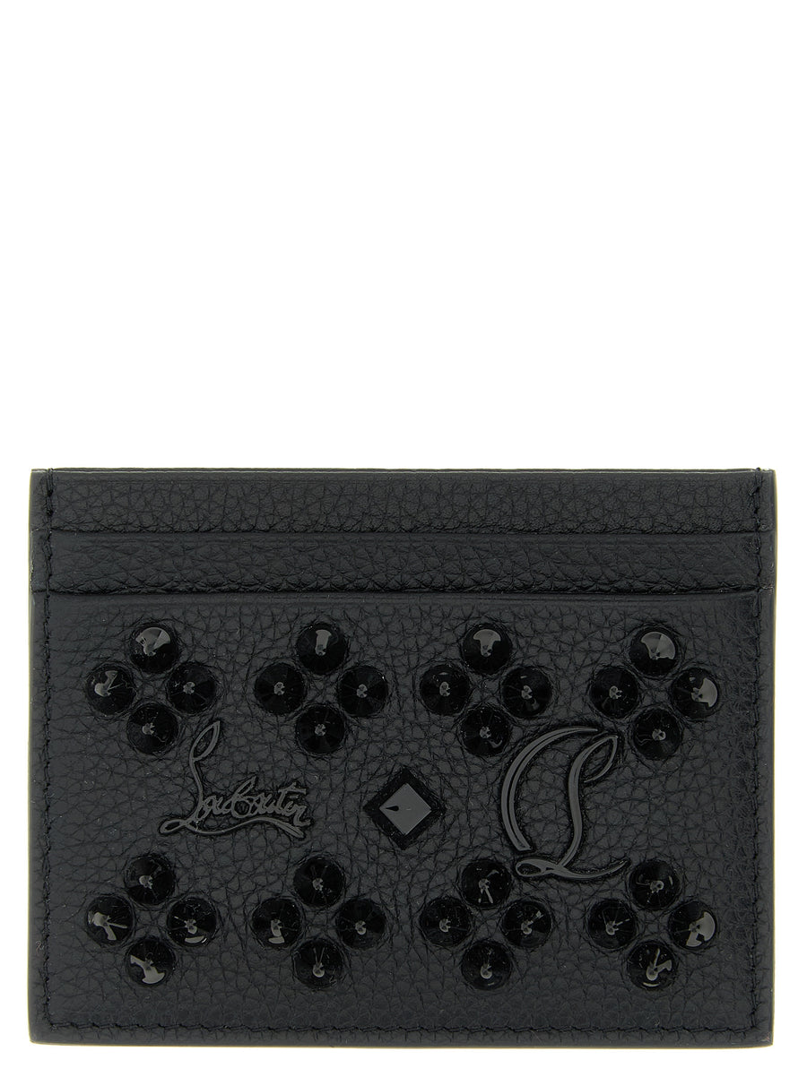 Christian Louboutin 100% calf leather card case in black