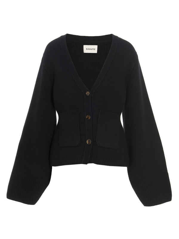 Khaite 100% cashmere cardigan in black