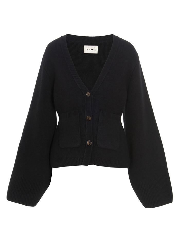 Khaite 100% cashmere cardigan in black