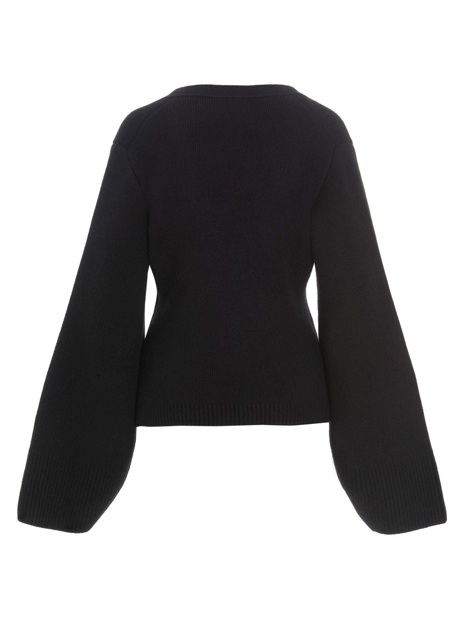Khaite 100% cashmere cardigan in black — view 2