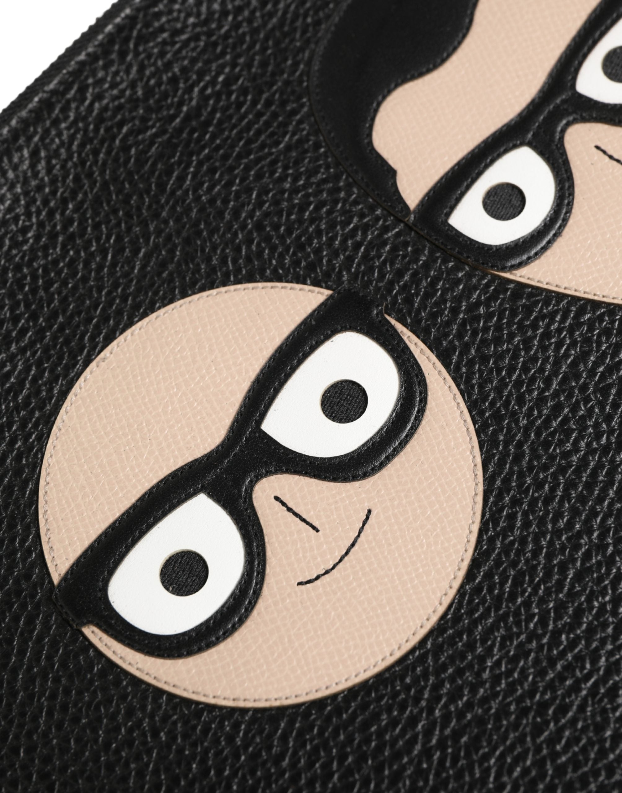 Black #dgfamily Embellished Leather Clutch Borse Bag Calf