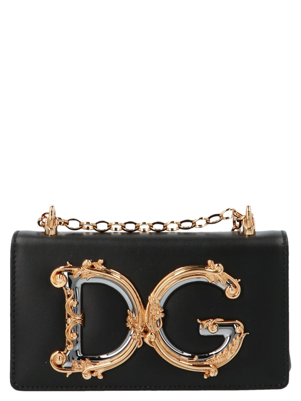 Dolce & Gabbana 100% calf leather crossbody bag in black