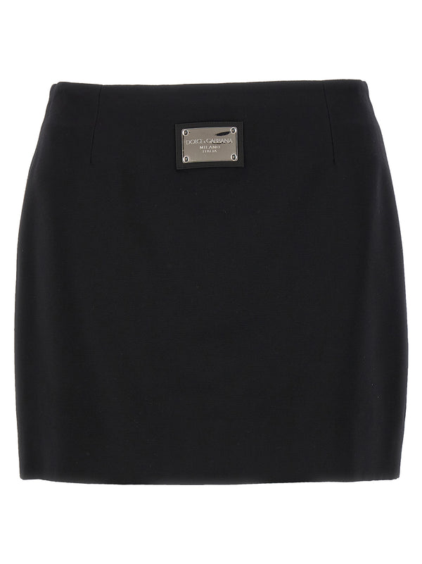 Dolce & Gabbana 100% Viscose; satin lining with jacquard skirt in black
