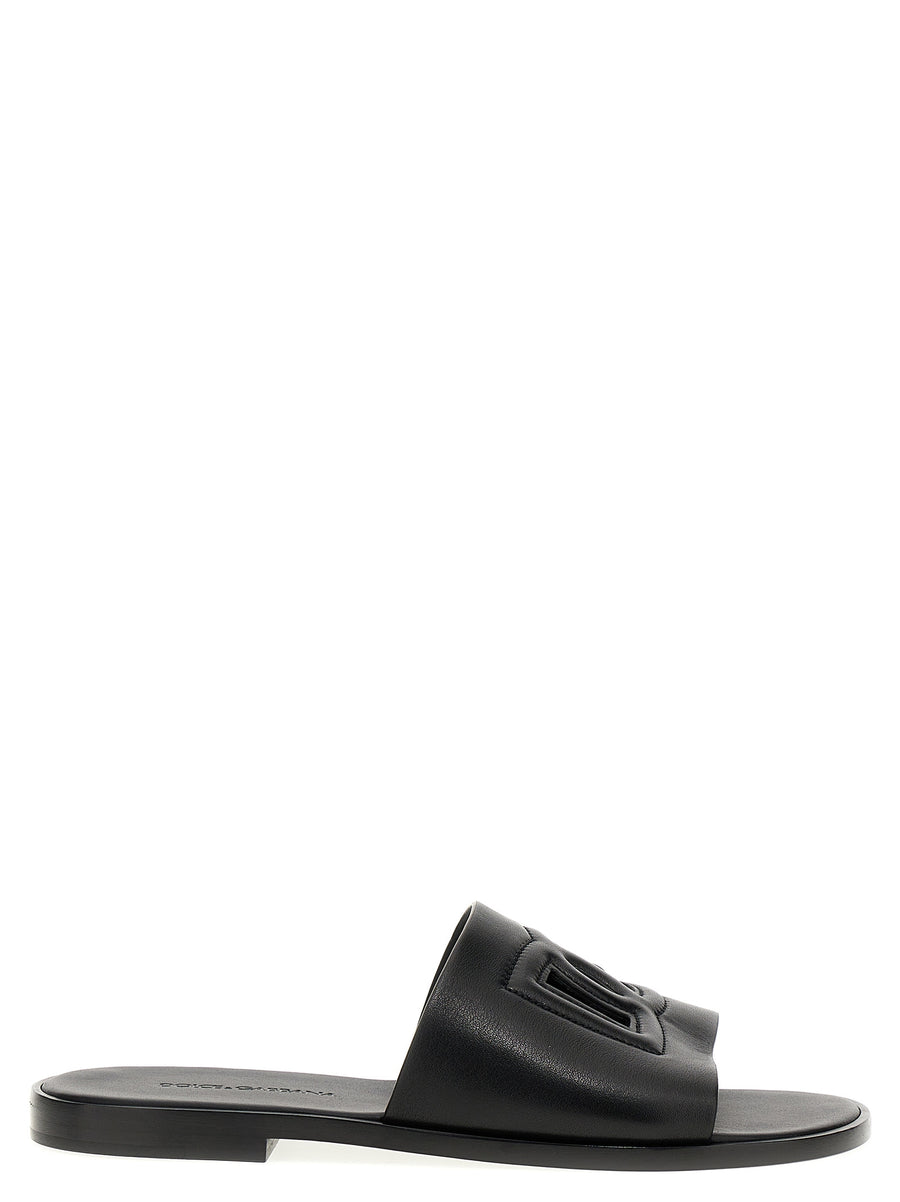Dolce & Gabbana 100% Leather slide in black