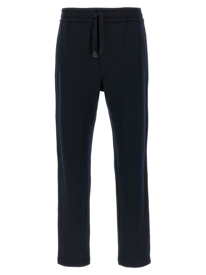 Brioni 93% cotton joggers in blue