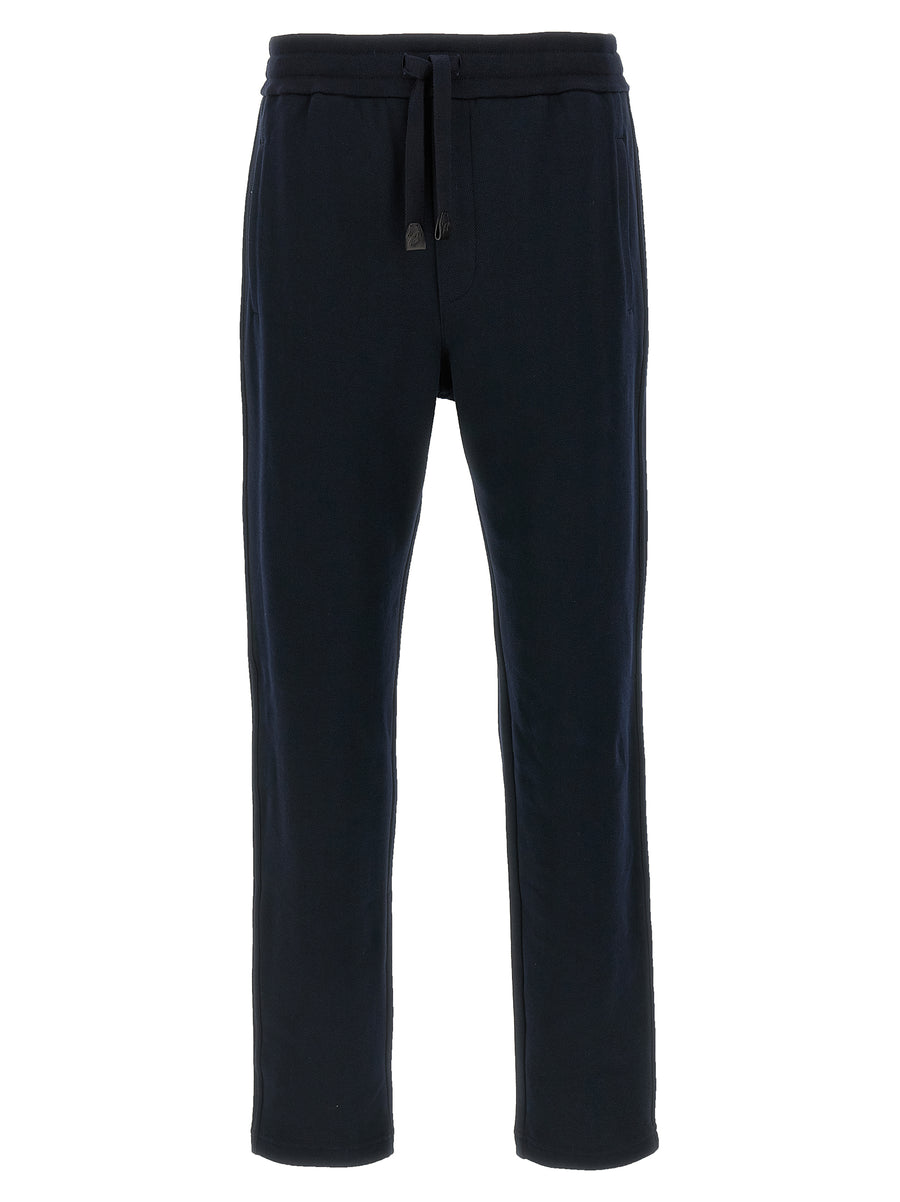 Brioni 93% cotton joggers in blue