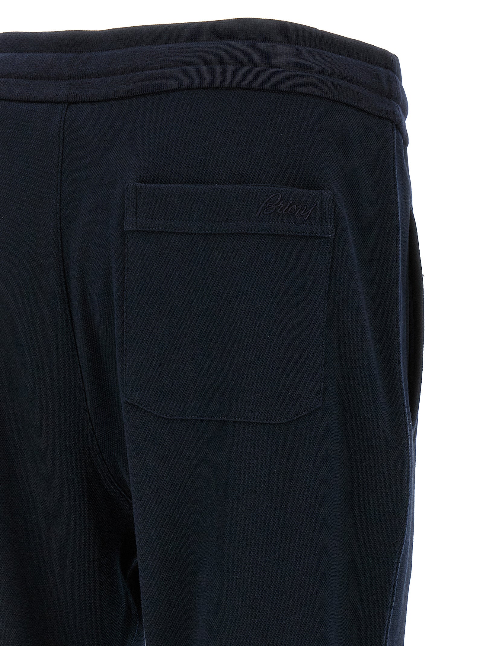 Brioni 93% cotton joggers in blue — view 4