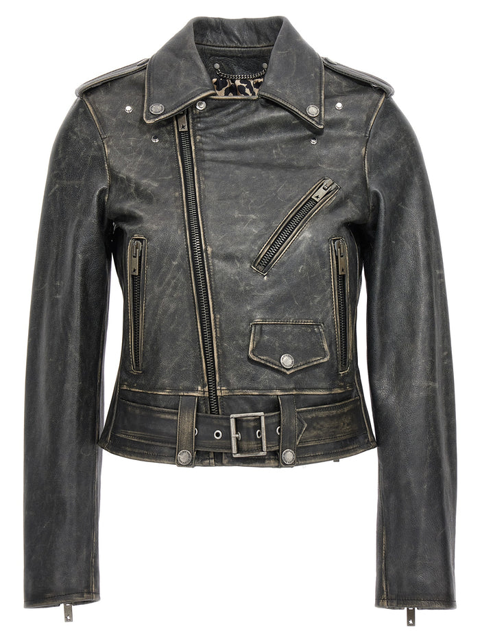 Golden Goose 100% cowhide leather jacket in black — view 2