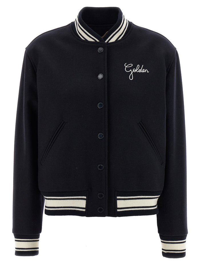 Golden Goose 72% virgin wool bomber jacket in navy