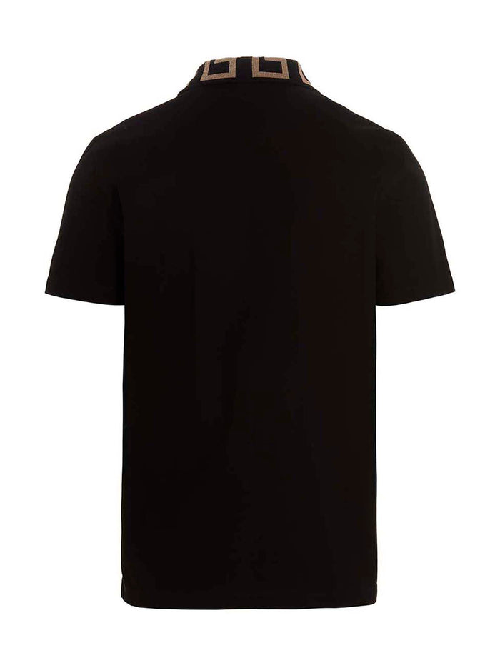 Versace 100% Cotton polo shirt in black — view 2