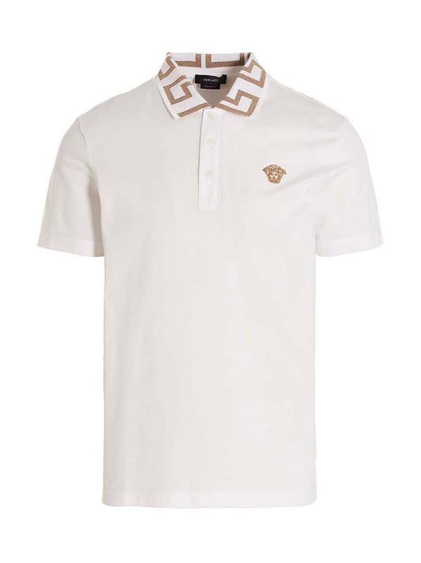 Versace 100% cotton polo shirt in white