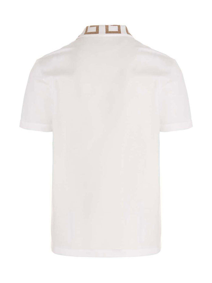 Versace 100% cotton polo shirt in white — view 2