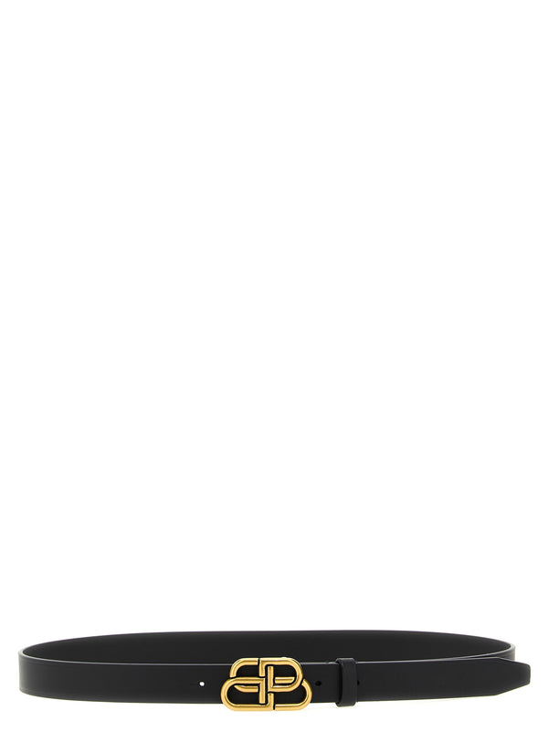 Balenciaga 100% calfskin leather belt in black