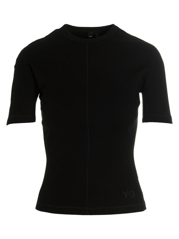 Y-3 100% cotton t-shirt in black