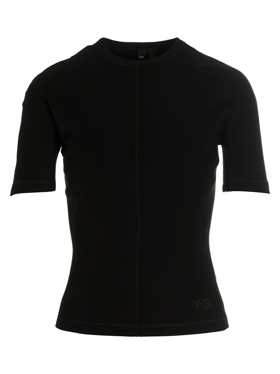 Y-3 100% cotton t-shirt in black