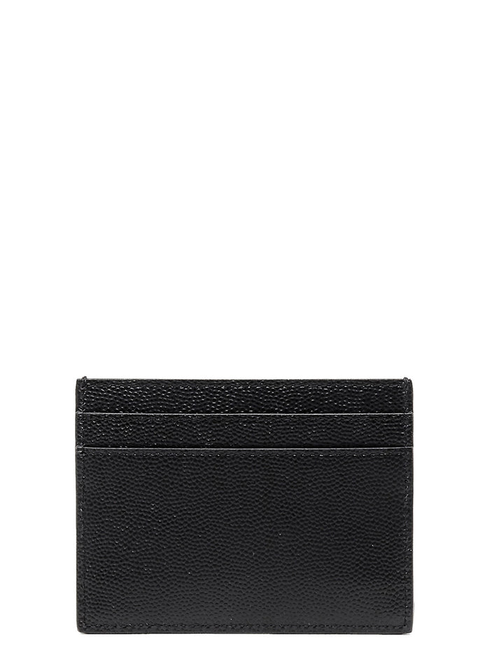 Saint Laurent 100% leather card case in black — view 2