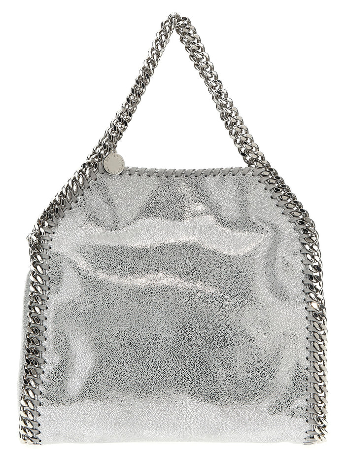 Silver Polyester Handbag Bag