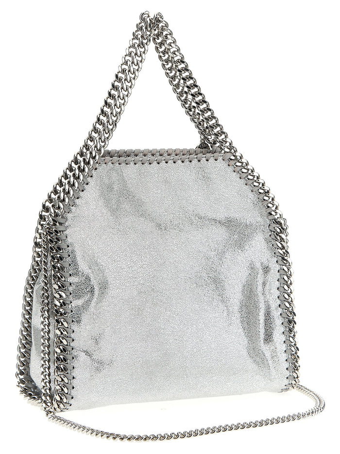 Silver Polyester Handbag Bag