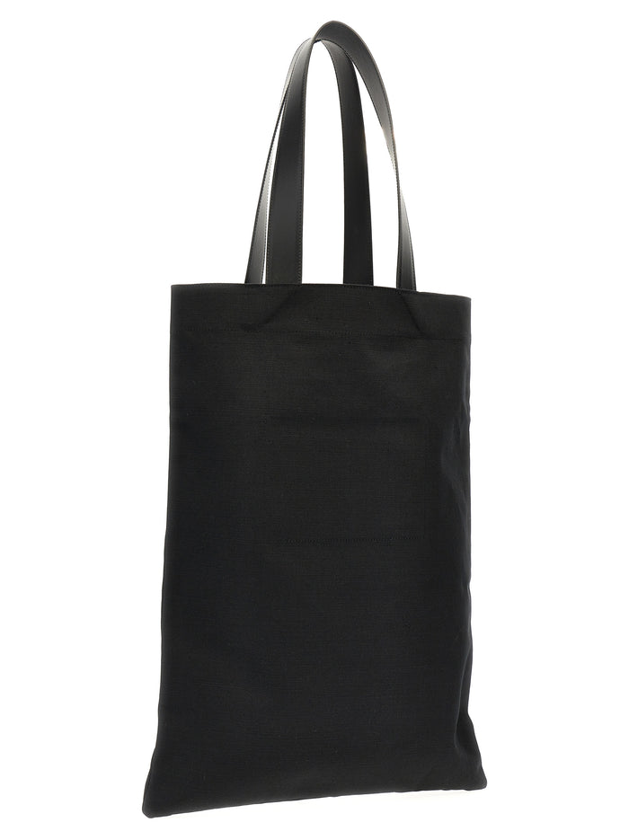 Jil Sander 70% cotton tote bag in black — view 2