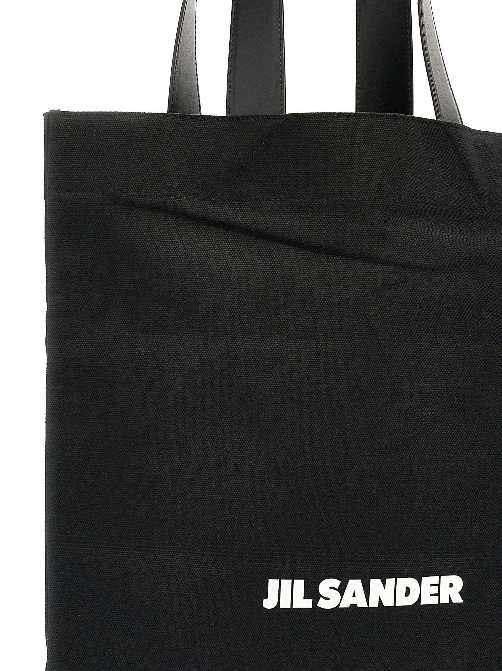 Jil Sander 70% cotton tote bag in black — view 3