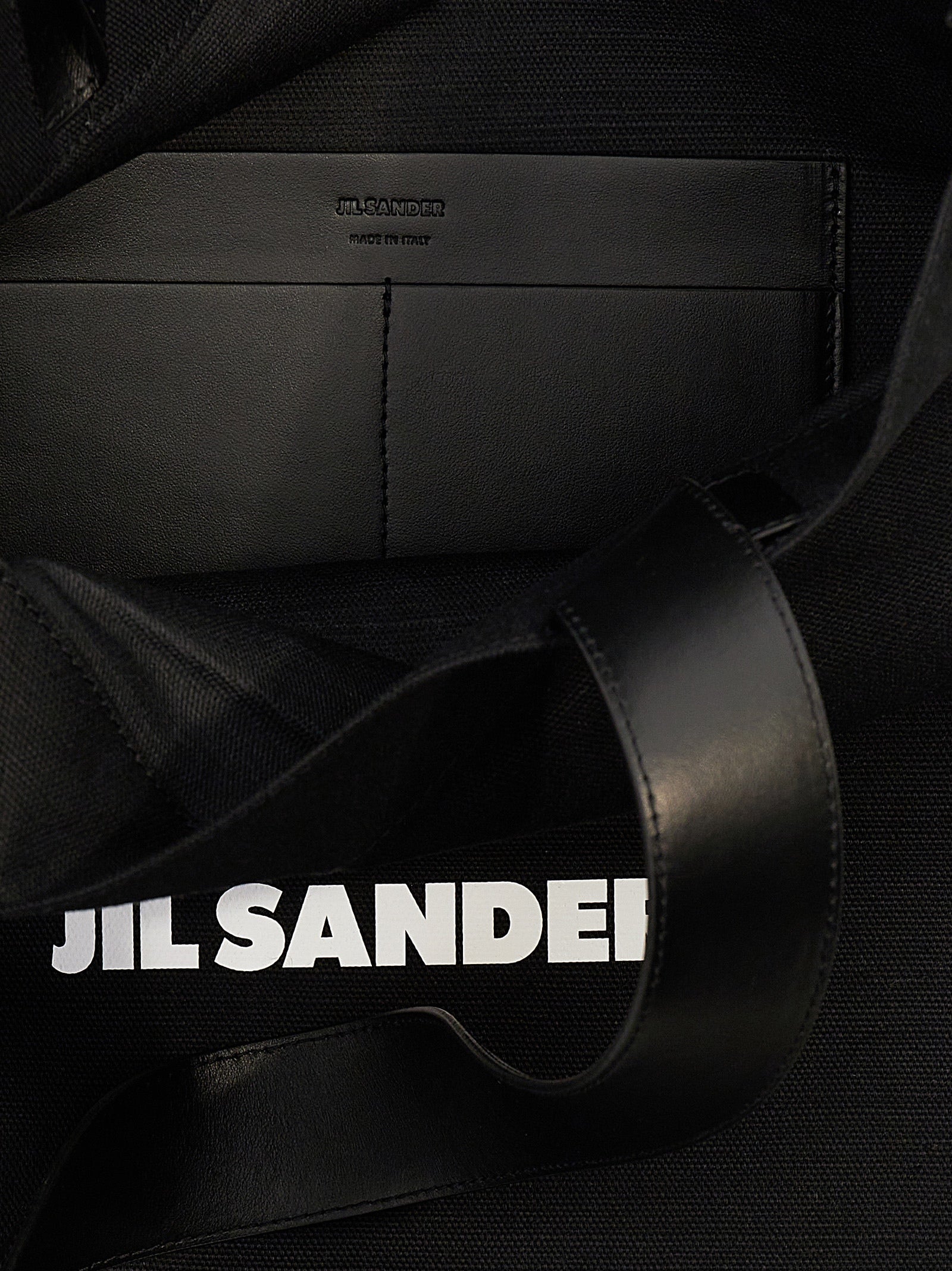 Jil Sander 70% cotton tote bag in black — view 4