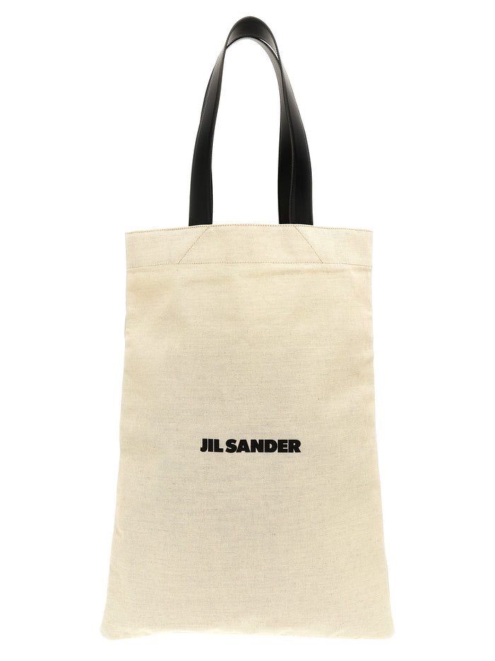 Jil Sander 70% Cotton tote bag in beige