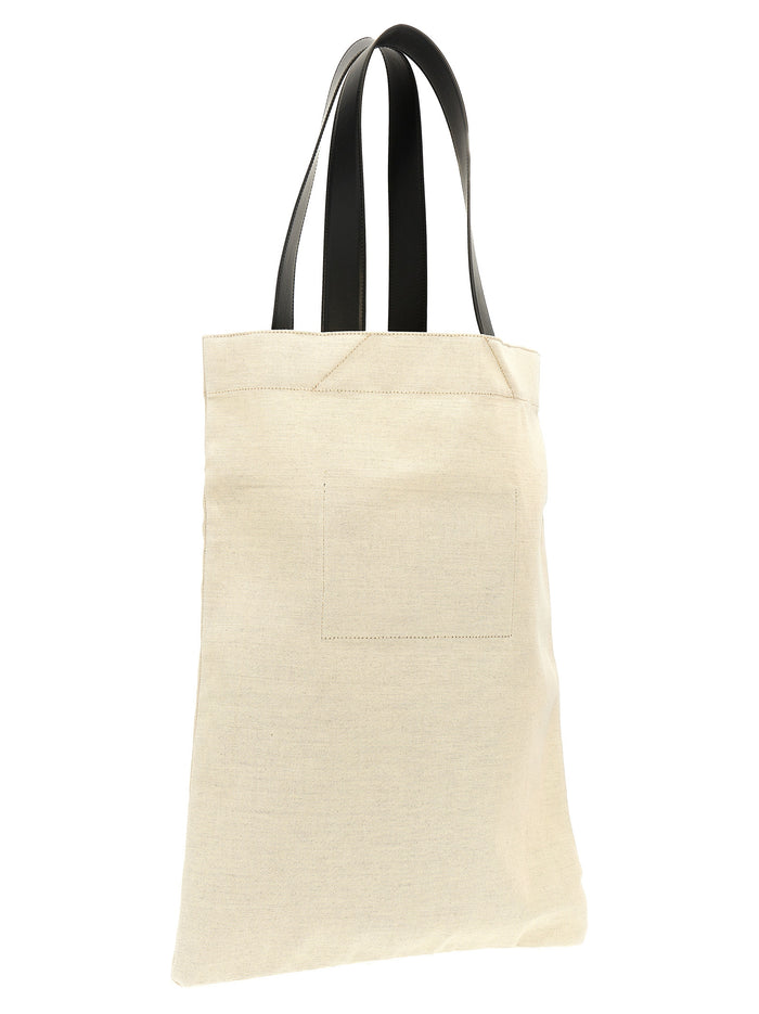 Jil Sander 70% Cotton tote bag in beige — view 2