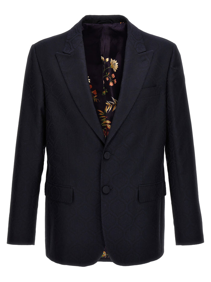 Etro 53% Cotton blazer in blue
