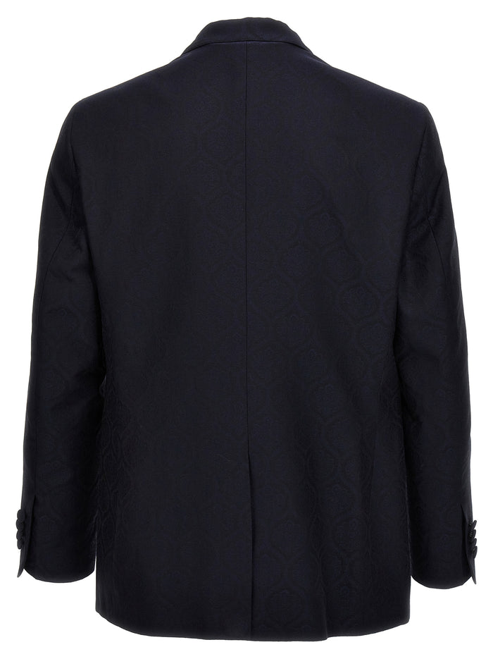 Etro 53% Cotton blazer in blue — view 2