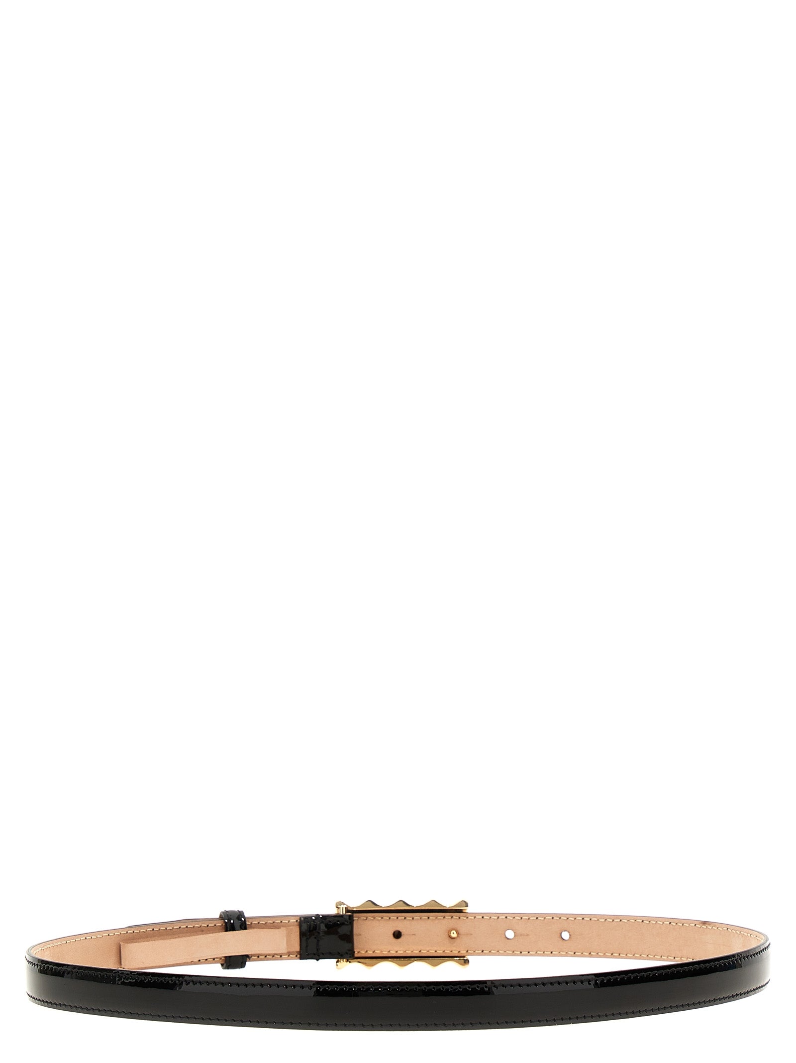 Khaite 100% calfskin leather belt in black — view 2