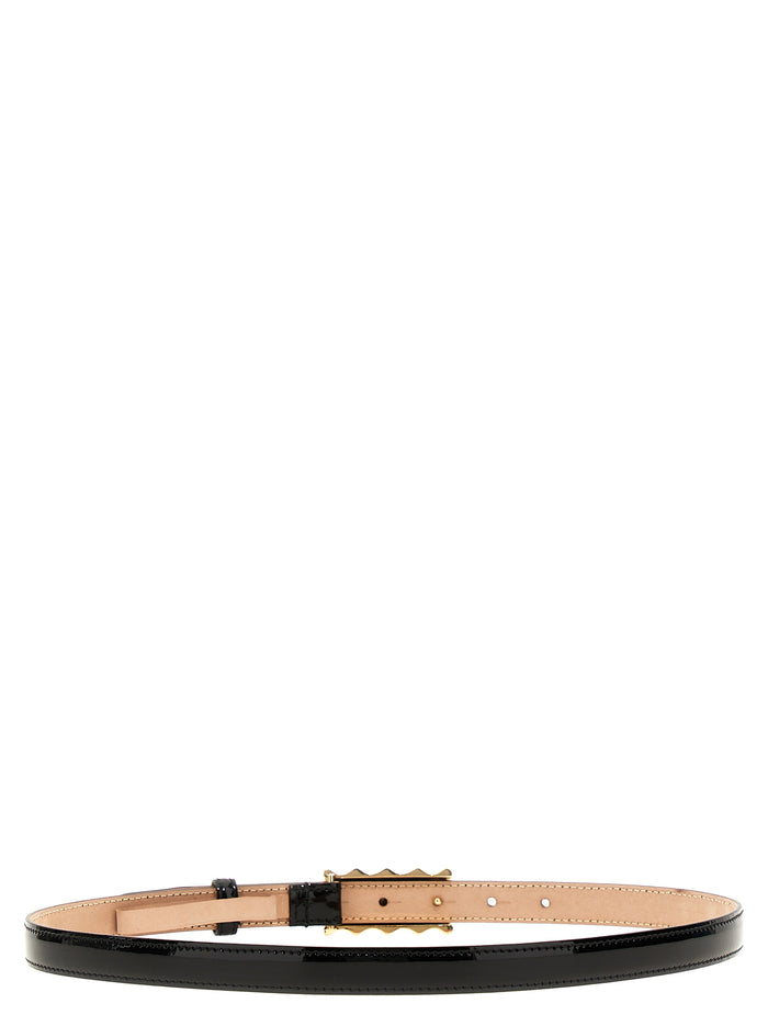 Khaite 100% calfskin leather belt in black — view 2