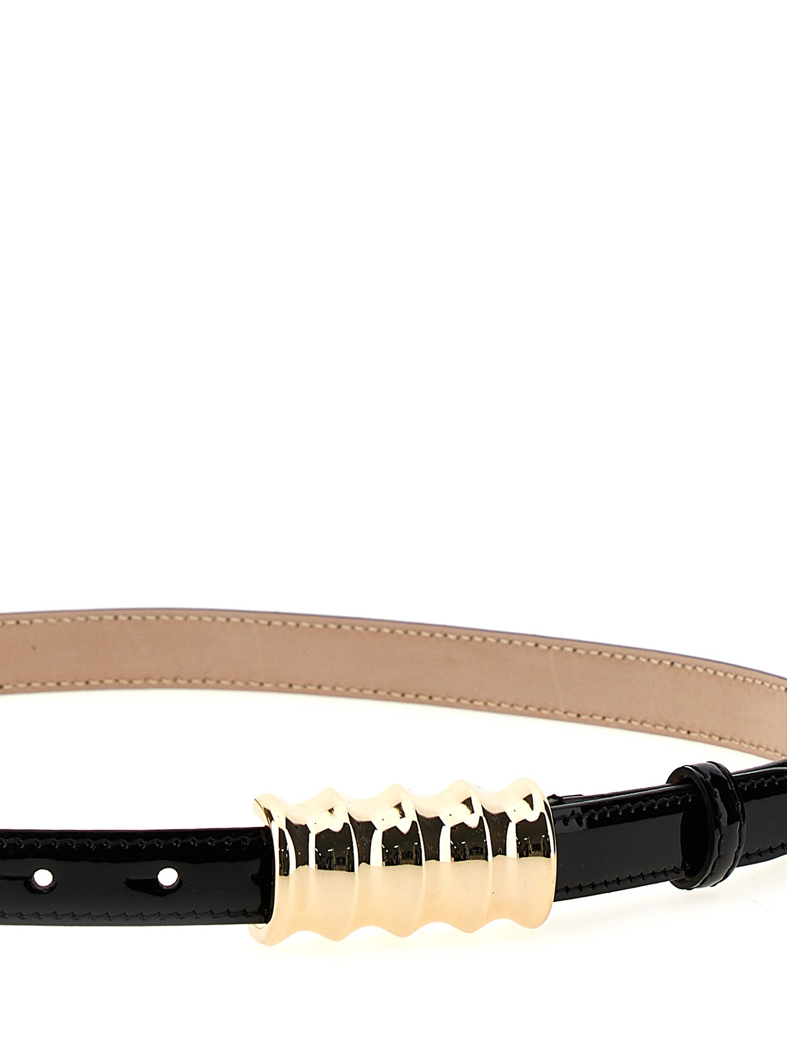 Khaite 100% calfskin leather belt in black — view 3