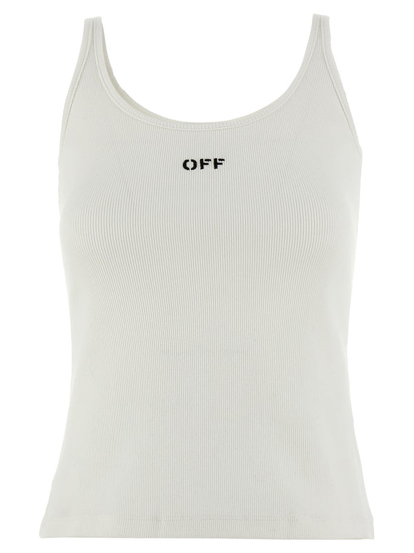 Off-White 98% Cotton tank top in white