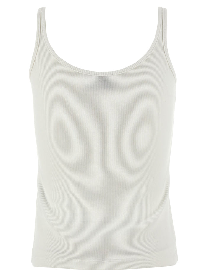 Off-White 98% Cotton tank top in white — view 2