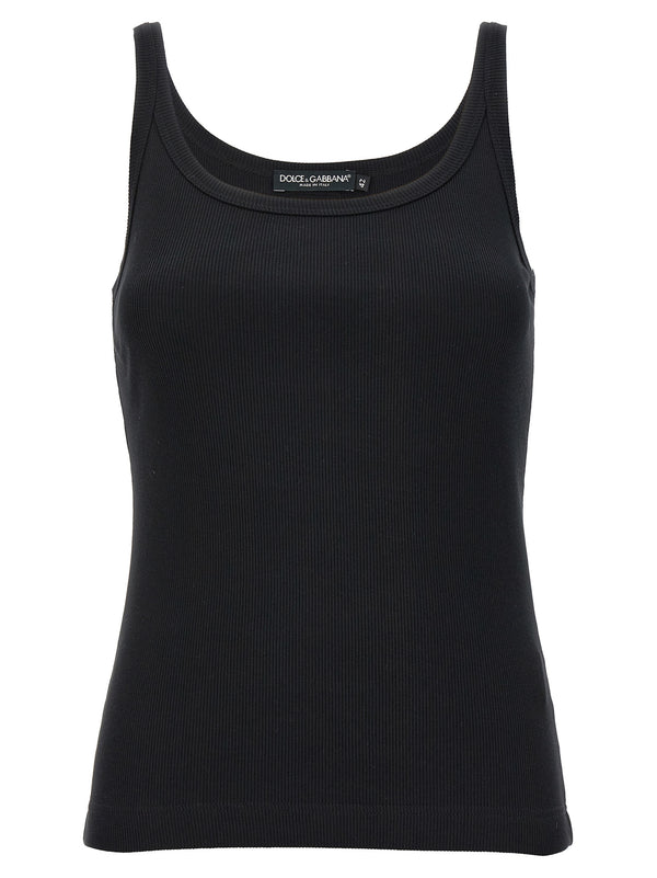 Dolce & Gabbana 100% cotton tank top in black