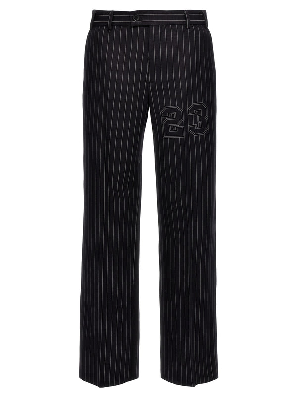 Off-White 80% wool trousers in navy