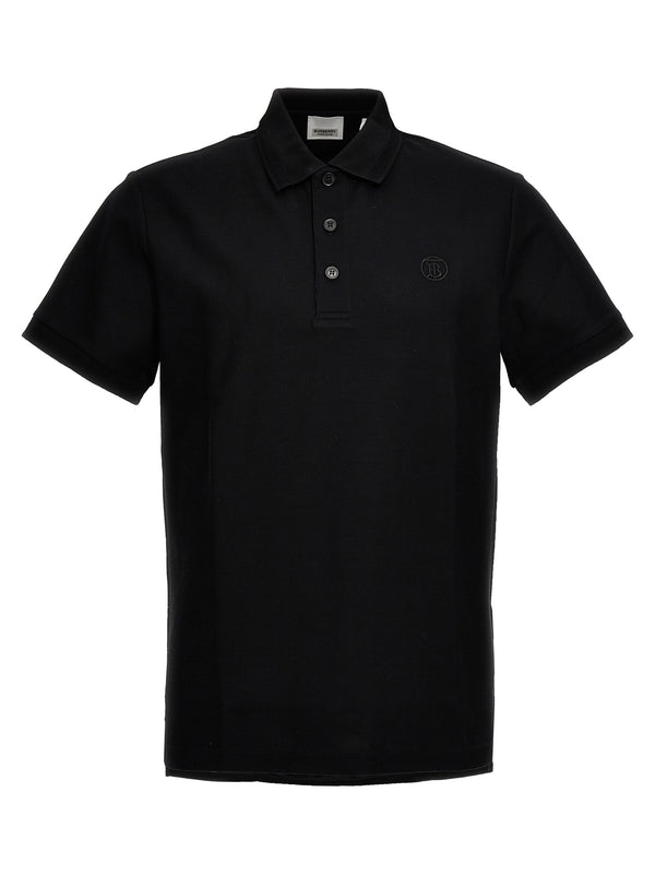 Burberry 100% cotton polo shirt in black
