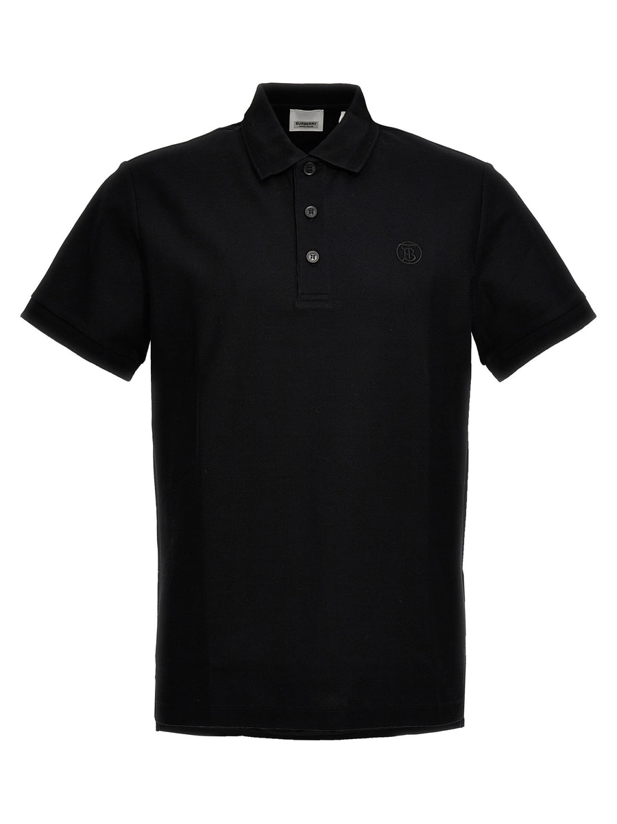 Burberry 100% cotton polo shirt in black