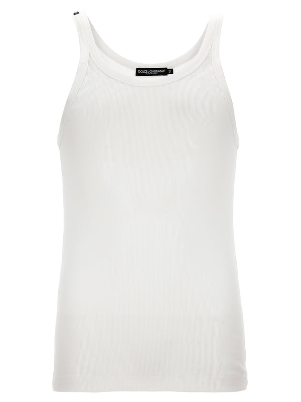 Dolce & Gabbana 100% cotton tank top in white