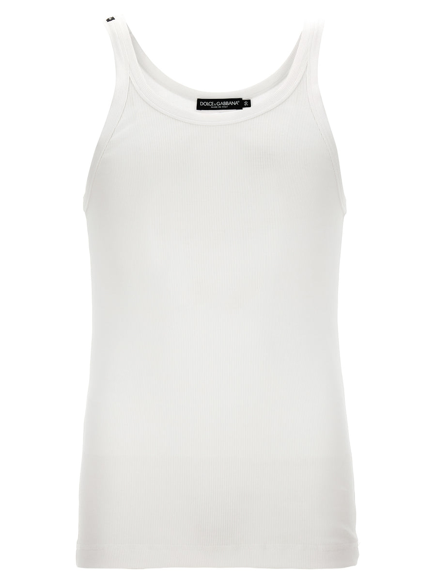 Dolce & Gabbana 100% cotton tank top in white