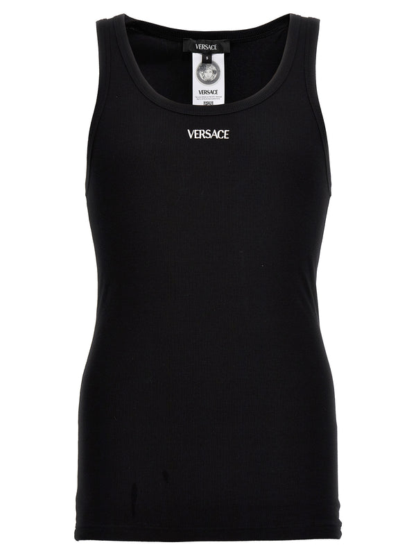 Versace 93% Cotton tank top in black