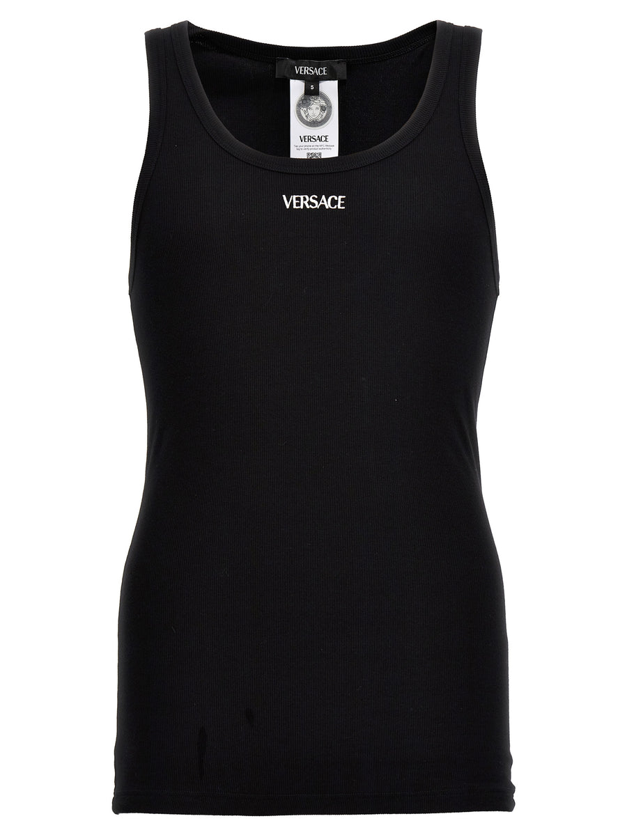 Versace 93% Cotton tank top in black