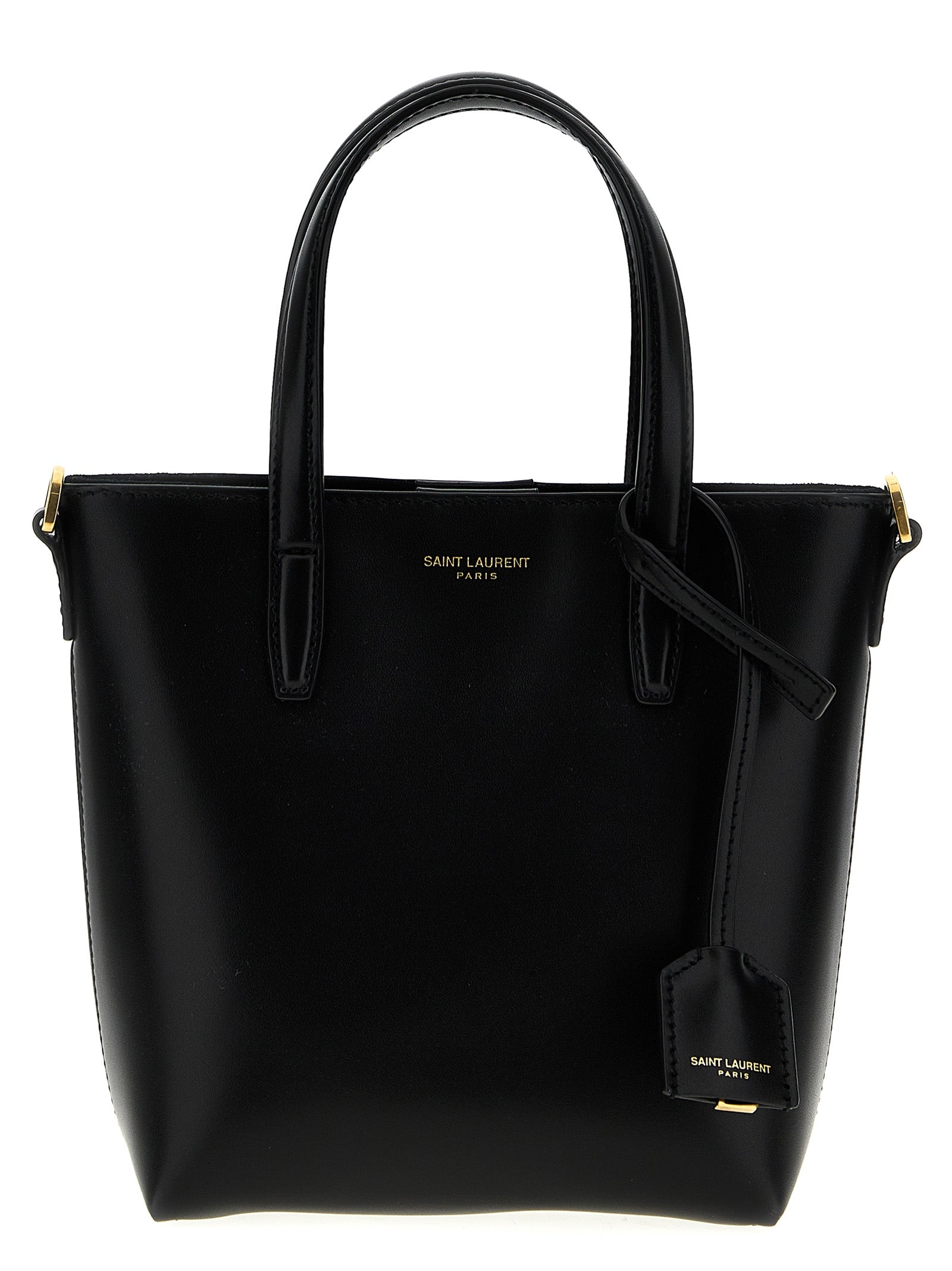 Saint Laurent 100% calf leather tote bag in black