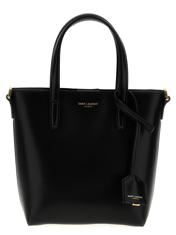 Saint Laurent 100% calf leather tote bag in black