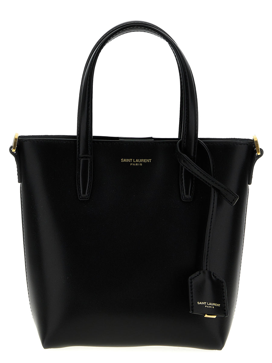 Saint Laurent 100% calf leather tote bag in black
